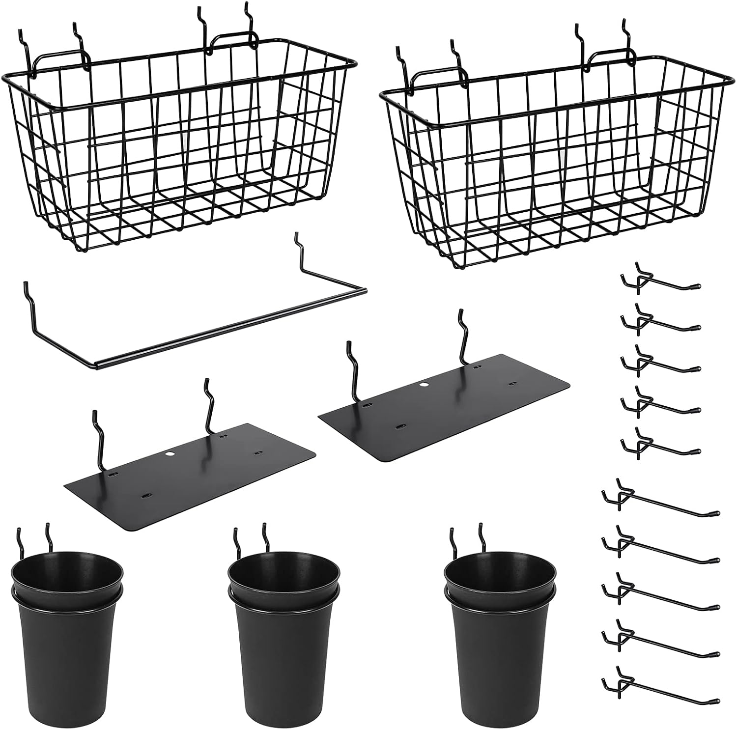 JOWEI 18-Piece Black Pegboard Hook Assortment