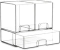 JOWEI 3-Piece Clear Stackable Drawer Organizer Set