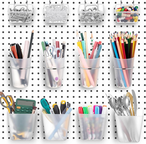 JOWEI 12-Piece Pegboard Bin and Cup Organizer Set