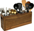 JOWEI Extra-Large 4-Compartment Wooden Utensil Organizer