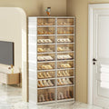 JOWEI 9-Tier Collapsible Shoe Storage Cabinet with Wheels
