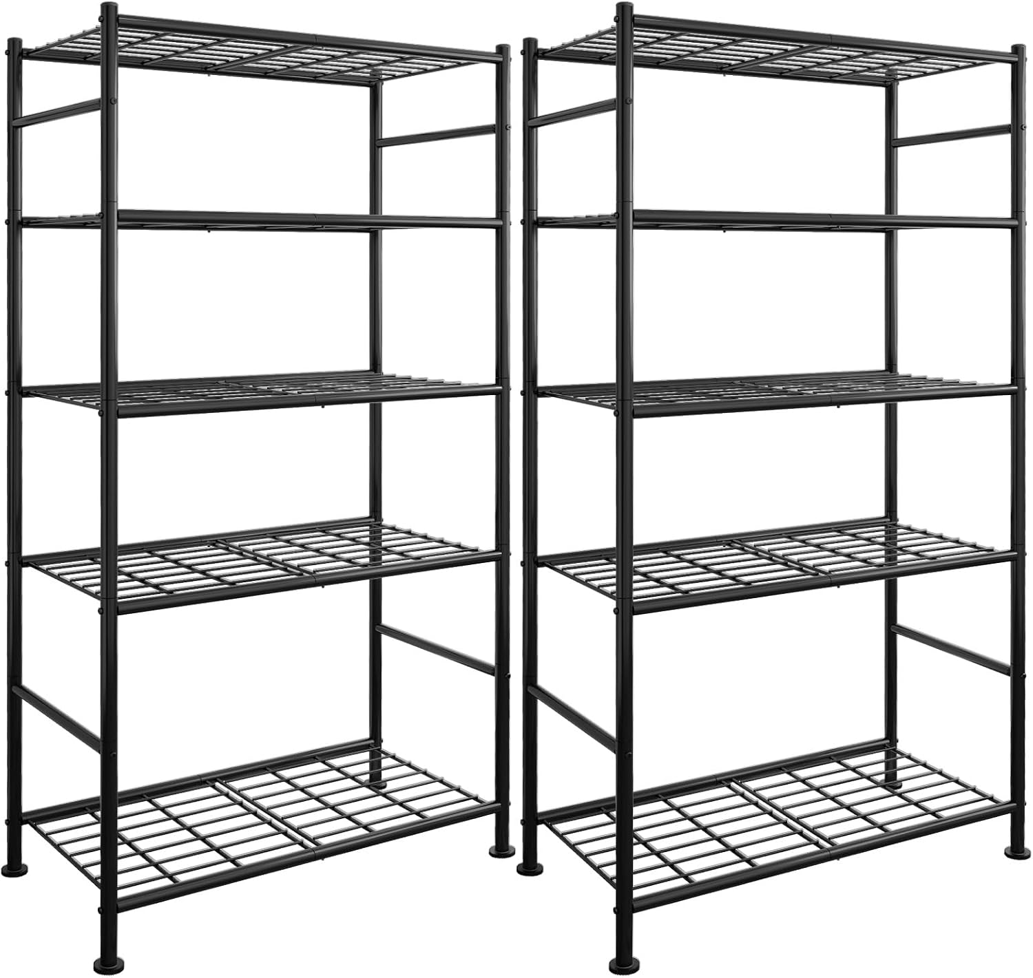 JOWEI 2-Pack 5-Tier Adjustable Steel Shelving Units
