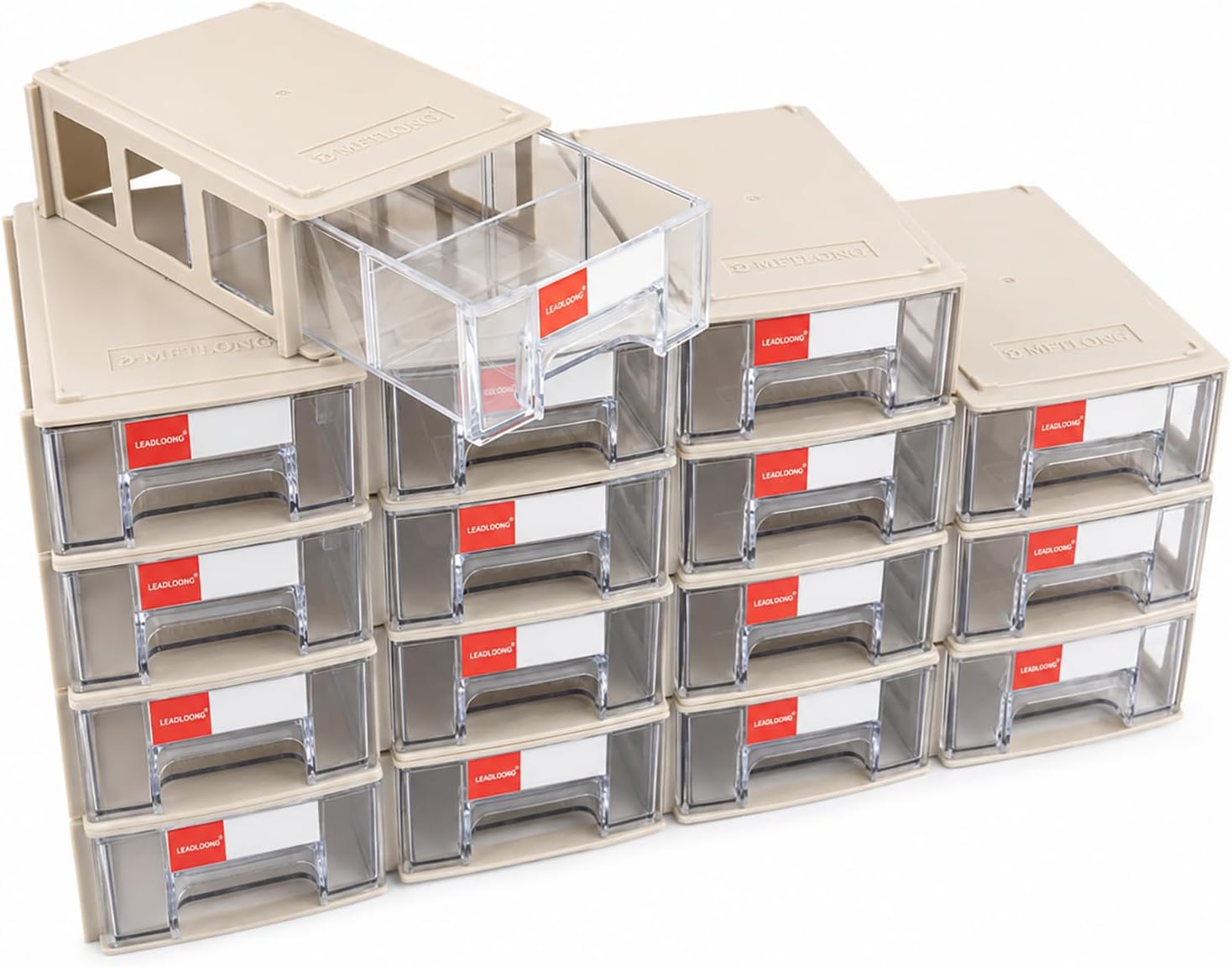 JOWEI 16-Piece Stackable Mini Drawer Organizer Set
