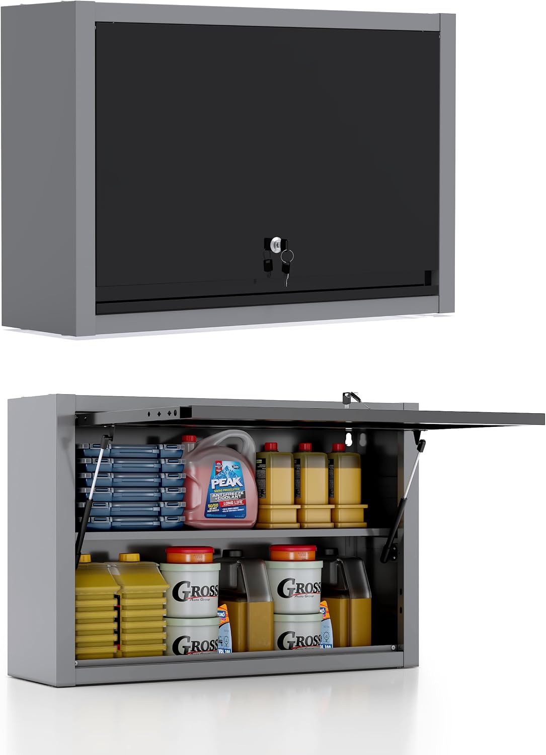 JOWEI Lockable Wall-Mounted Metal Storage Cabinet