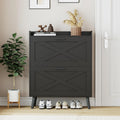 JOWEI Slim Farmhouse Shoe Cabinet with Flip Drawers
