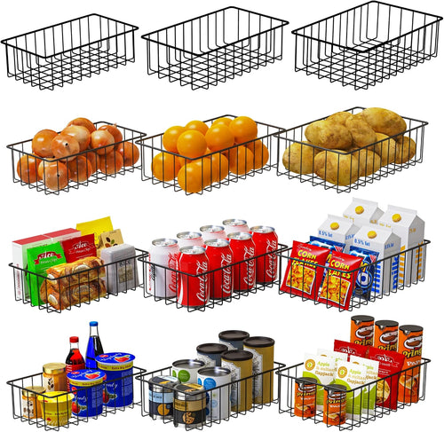 JOWEI 12-Pack Wire Storage Basket Set