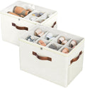 JOWEI 2-Pack Foldable Shoe Organizers with Dividers