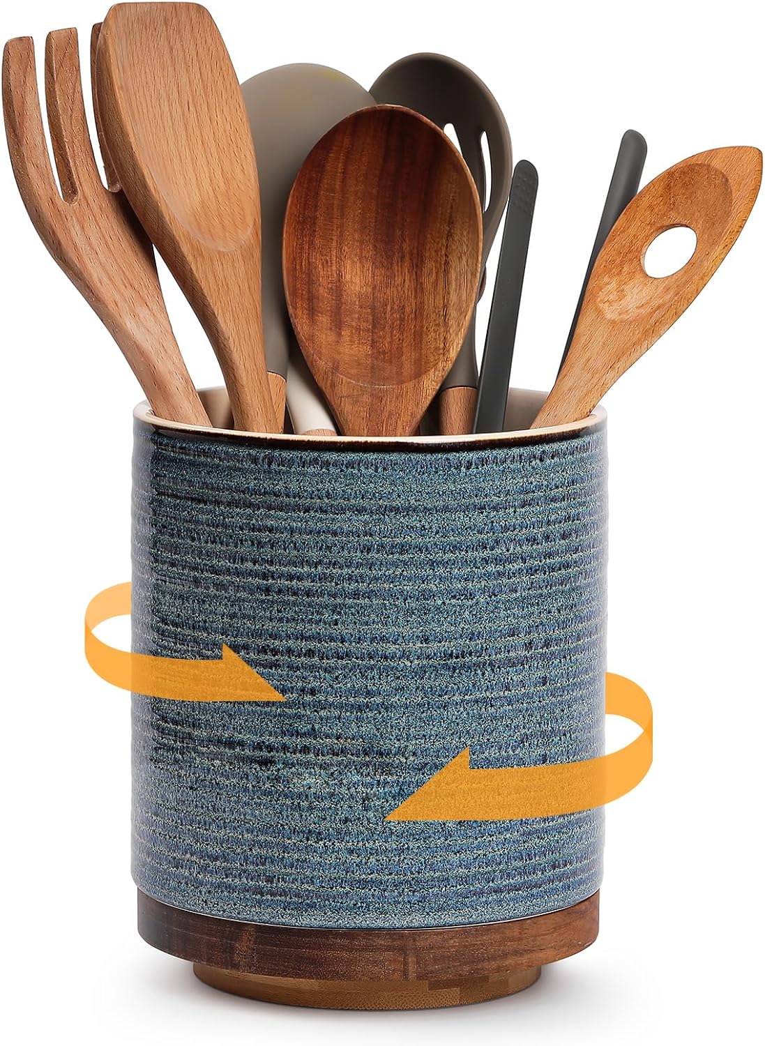 JOWEI 7.6-Inch Rotating Ceramic Utensil Holder