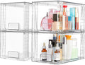 JOWEI 4-Pack Large Clear Stackable Storage Drawers