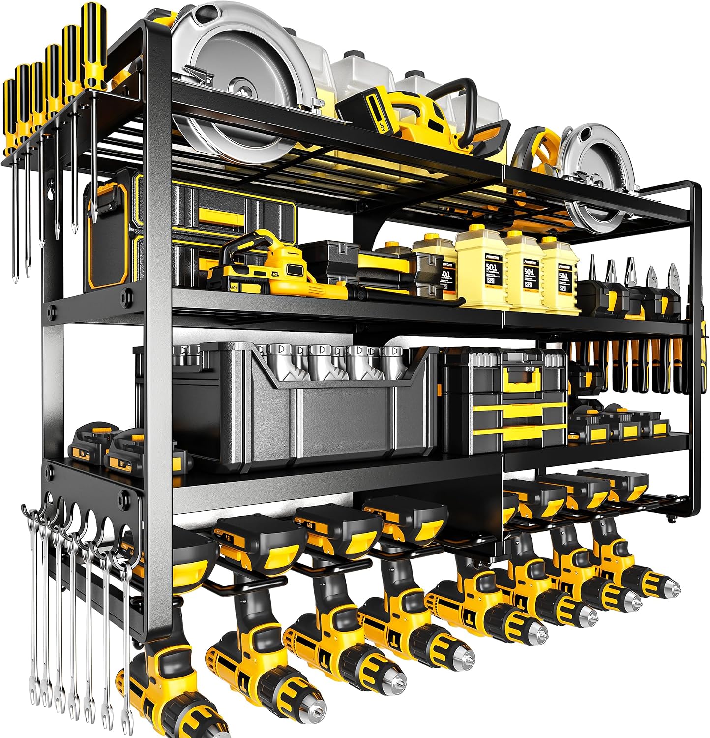 JOWEI 4-Tier Wall-Mounted Power Tool Organizer