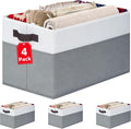 JOWEI 4-Pack Large Collapsible Fabric Storage Baskets