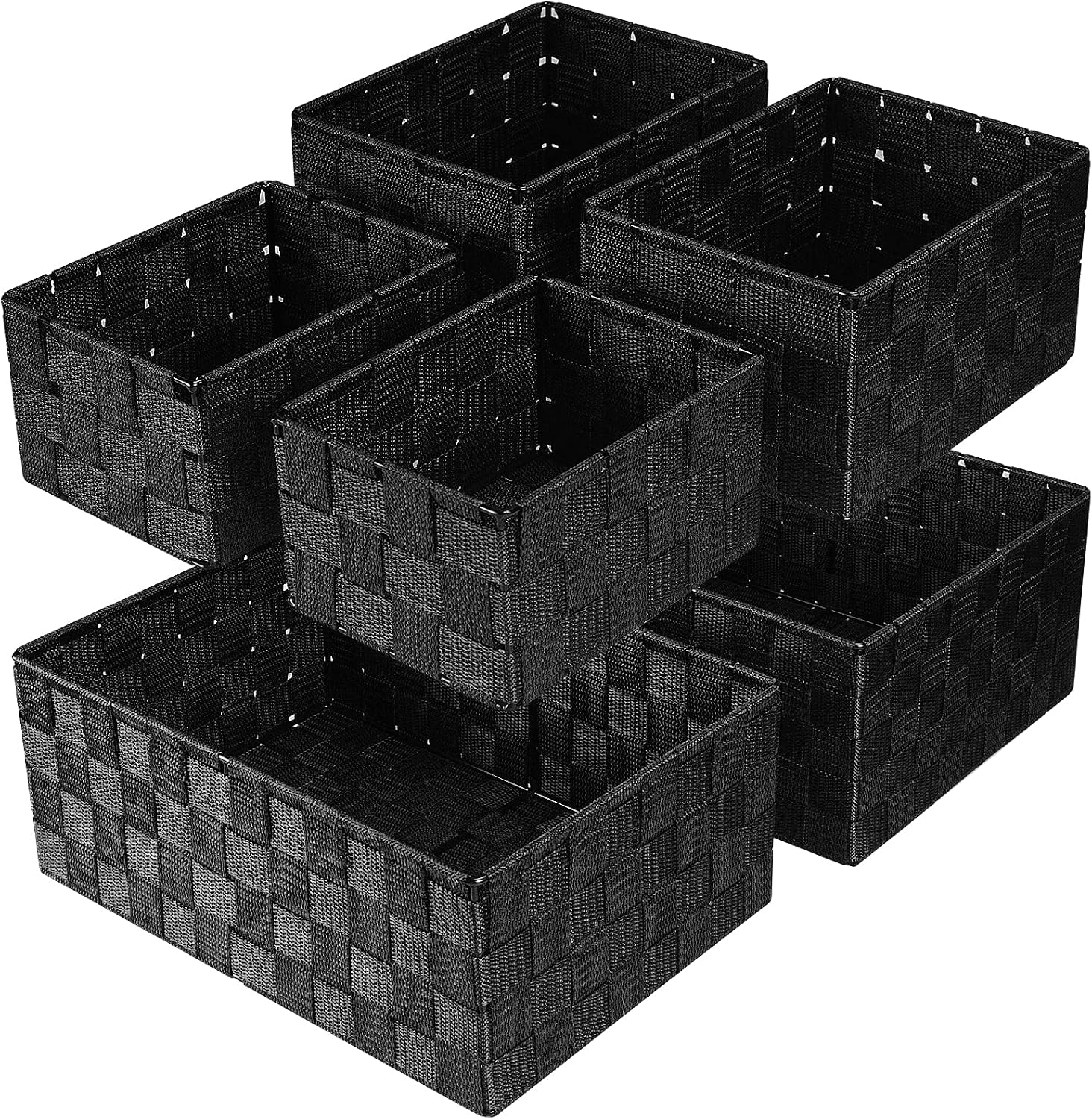 JOWEI 6-Pack Stackable Woven Storage Bins